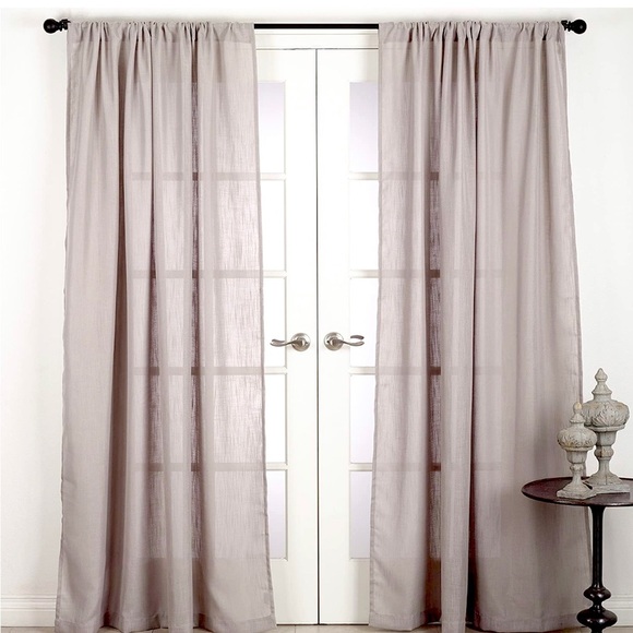 SARO LIFESTYLE $194 Nali 4 Panels Taupe Curtains 96” x 54” Drapes NEW - Picture 1 of 5